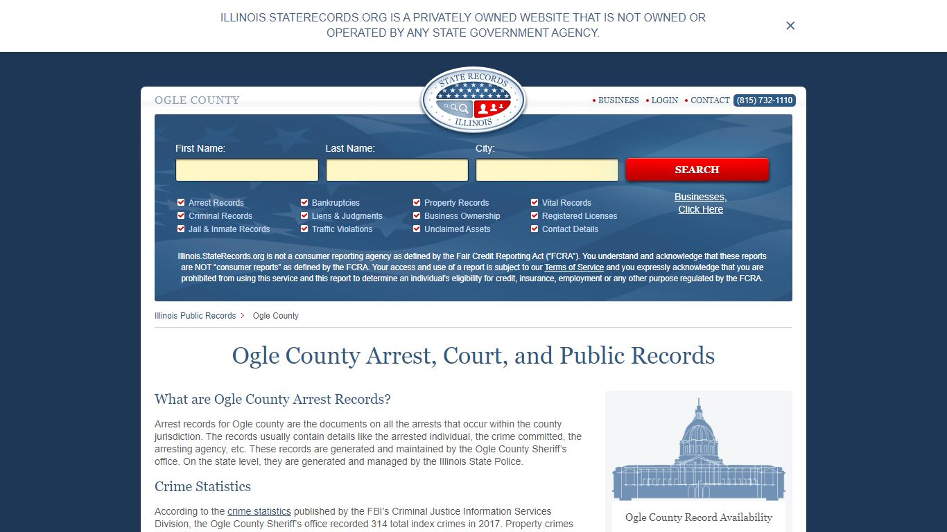 Ogle County Arrest, Court, and Public Records